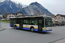 LLB Citaro I, ex. La Chaux-de-Fonds, als Schlerkurs beim Bahnhof Leuk, 10.12.2014.