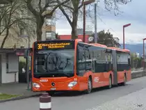 RBS - Schnappschuss der Mercedes Citaro  Nr.32  BE  678332 unterwegs auf der Linie 36 in Zollikofen am 08.12.2014
