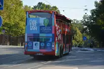 DHX 072 (Volvo UNVI B9TL) auf Stadtrundfahrt am 18.09.2014 Stockholm Djurgårdsvägen.