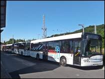 Drei Solaris Urbino 12 und ein Volvo 8700 der RPNV in Sassnitz 11.08.2013