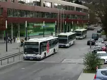 Drei SWEG Mercedes Benz Citaro C1 und C1 Facelift (in der Mitte) am 12.12.14 in Neckargemünd 