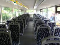 Blick von vorne nach hinten im Doppelstockbus der BVG am 07.06.2008