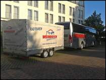 Volvo 9700 von Weinreich aus Deutschland mit Radanh�nger in Bergen am 12.08.2013