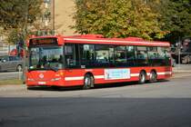 Scania OmniLink mit dem Kennzeichen DJB 767 aufgenommen am Brommaplan T-bana Stockholm 18.09.2014.