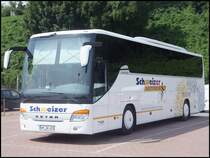 Setra 415 GT-HD von Schweizer aus Deutschland im Stadthafen Sassnitz am 16.08.2013