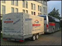 Volvo 9700 von Weinreich aus Deutschland mit Radanh�nger in Bergen am 12.08.2013