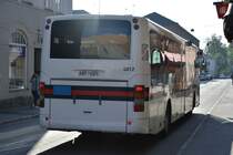 SXF 061 (Volvo 8500) fährt am 18.09.2014 auf der Linie 3. Aufgenommen nähe Busbahnhof Nyköping.
