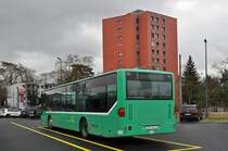Mercedes Citaro 800 der Fahrschule steht auf dem Hof der Garage Rankstrasse. Die Aufnahme stammt vom 08.12.2014.