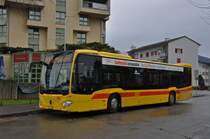 Mercedes Citaro mit der Betriebsnummer 66 auf der Linie 47 wartet am Bahnhof Muttenz. Die Aufnahme stammt vom 09.12.2014.