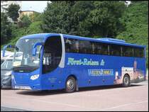 Scania OmniExpress von F�rst-Reisen/Weltenbummler aus Deutschland im Stadthafen Sassnitz am 18.08.2013