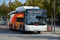 XWA 696 auf der Linie 440 am Bahnhof Norrköping am 19.09.2014. Aufgenommen wurde ein MAN Lion's City CNG.
