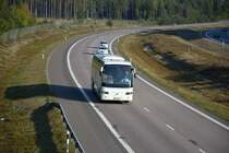 XNP 251 (Volvo 9700) aufgenommen am 19.09.2014 E4 Höhe Jönåker.
