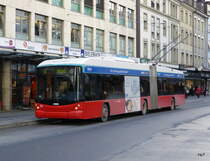 VB Biel - Hess-Swisstrolley BGT-N2C  Nr.56 unterwegs auf der Linie 4 in der Stadt Biel am 20.12.2014