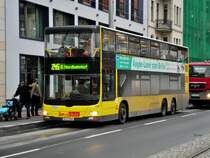 MAN Lion's City DD (Doppelstock) auf der Linie 245 nach S-Bahnhof Berlin Nordbahnhof an der Haltestelle Berlin-Mitte Invalidenpark.(23.12.2014)
