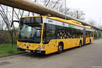 Ein Citaro G Facelift am 04.04.2014 auf dem Omnibusbetriebshof der DVB, Dresden.