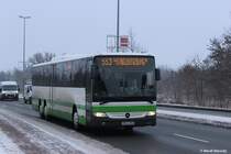 28.01.2014 PM-E 294 der VGBelzig, welcher auf BT Brandenburg stationiert ist, vor dem Hauptbahnhof/ZOB in Brandenburg an der Havel.