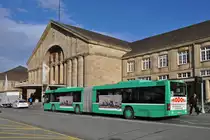 MAN Bus 763 auf der Linie 30 wartet an der Endstation am Badischen Bahnhof. Die Aufnahme stammt vom 12.12.2014.