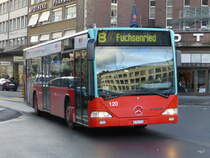VB Biel - Mercedes Citaro Nr.120  BE  560120 unterwegs auf der Linie 8 in der Stadt Biel am 20.12.2014