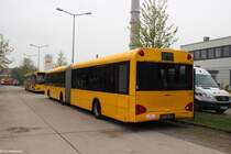 04.04.2014 vor dem DVB-Omnibusbetriebshof stand dieser Solaris Urbino.