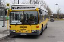 15.02.2014 ein ehemaliger BVGer dreitüriger O405N2 welcher nun beim Tempelhofer fährt auf dem Stadtbahn SEV. Am Südkreuz.