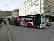 VB Biel - Mercedes Citaro Nr.154  BE 653154 unterwegs auf der Linie 2 in der Stadt Biel am 21.12.2014