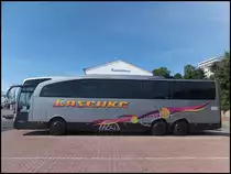 Mercedes Travego von Laschke aus Deutschland im Stadthafen Sassnitz am 24.08.2013