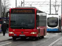 DB Rhein Neckar Bus Mercedes Benz Citaro C1 Facelift am 10.01.15 in Heidelberg auf de Linie 34