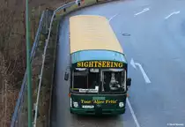 06.02.2014 Potsdam, Friedrich-List Straße - ein Mercedes-Benz O305 verlässt den Potsdam Hauptbahnhof. 