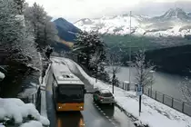Ein Mercedes-Benz  O 530 Citaro Postauto auf dem Kurs 60.311 Seelisberg, Bahnhof - Stans, Länderpark am Schiller-Balkon in Seelisberg; 10.01.2015
