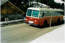 Aus dem Archiv: AFA Adelboden 15/BE 231'897 FBW/R&J Jahrgang 1962 (ex P 25'504) am 25. Februar 1990 Adelboden, Geilsstrasse
