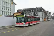 Noch immer dreht der 3-Acher Citaro I der BGU seine Runden als Schülerbus in der Stadt Solothurn, 21.01.2015.