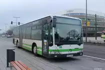 21. Januar 2015 - Brandenburg, Bahnhofsvorplatz ein Citaro I Ü der VGBelzig auf Linie 569.