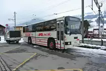 AFA NAW Nr. 39 f�r die Sparenmoos Linie abgestellt beim Bahnhof Zweisimmen, 23.01.2015.