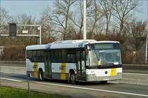 . Mercedes Benz Conecto, vom De Lijn, (kein Dienst steht in der Anzeige), aufgenommen nahe Antwerpen am  11.03.2011.
