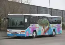 Regionalbus Rostock-ReBus Sestra stand mit Werbung f�r Stromissimo 
in H�he Rostock Hbf/S�d.24.01.2015