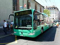 BVB - Mercedes Citaro Gelenkbus Nr.705 BS 6664 unterwegs auf der Linie 34 bei der Haltestelle am Claraplatz am 21.06.2008