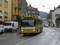TransN Neuchâtel - Trolleybus Nr.117 unterwegs auf der Linie 101 in Peseux am 07.02.2015
