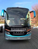 Der neue Setra 515 HDH (SO 21723) beim Firmensitz in Langendorf, Schneider Reisen und Transport AG, Langendorf, Aufgenommen am 14. Februar 2015