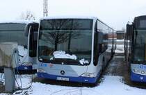 31.01.2014 ein Citaro G II der HVG auf dem betriebshof in Werder (Havel).