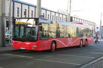 Ein seltener MAN Lion`s City LÜ von HLB Bus am Bhf. Wilhelmshöhe zur Fahrt nach Bad Wildungen am 7.2.15