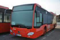 Am 27.12.2014 steht UEM-UR 12 (Mercedes Benz Citaro) abgestellt auf dem Parkplatz an der Avus in Berlin.
