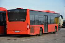 Am 27.12.2014 steht UEM-UR 25 (Mercedes Benz Citaro) abgestellt auf dem Parkplatz an der Avus in Berlin.
