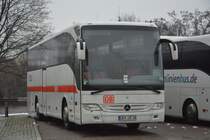 UEM-UR 38 (Mercedes Benz Tourismo) steht am 31.12.2014 auf dem Rastplatz an der A 115 (Avus).
