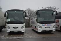 WZ 0972H / OP 8795E (VDL Futura) steht am 31.12.2014 auf dem Rastplatz an der A 115.
