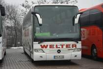 MYK-NW 200 (Mercedes Benz Tourismo) steht am 31.12.2014 auf dem Rastplatz an der A 115 (Avus).
