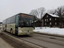 MB-Integro nimmt auf der schmalen B143 als Linie 852, Kurs auf die Bezirkstadt Ried i.I.; 150218