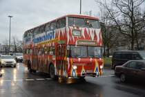 B-Z 2329H (Büssing DE 71) fährt am 02.01.2015 auf der Linie 218 zur Pfaueninsel. Aufgenommen am 02.01.2015, Berlin ZOB.
