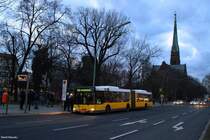 6. Februar 2014 - ein MAN NG313 der BVG in Berlin, Turmstraße.