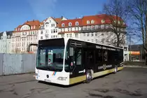 Stadtbus Eisenach: Mercedes-Benz Citaro Facelift der KVG Eisenach, eingesetzt im Stadtverkehr. Aufgenommen am Stadtbusbahnhof von Eisenach im März 2015.