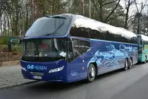 Dieser Neoplan Cityliner mit dem Kennzeichen MST-BD 19 steht am 17.01.2015 an der Flatowallee in Berlin.
